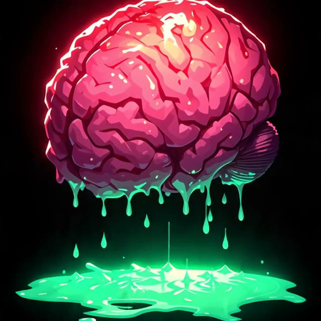 Glowing Brain Melt Halloween artwork