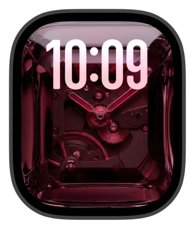Gems collection Apple Watch face — Crimson Gears by Watch Luxe