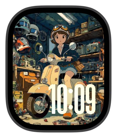photo Apple Watch face — Garage Scooter by Watch Lux