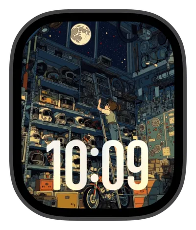 photo Apple Watch face — Moonlit Garage by Watch Lux