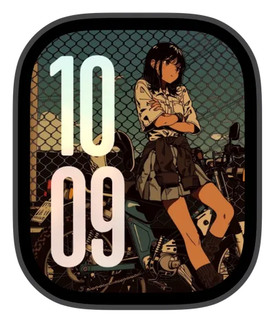 photo Apple Watch face — Motorcycle Girl by Watch Lux