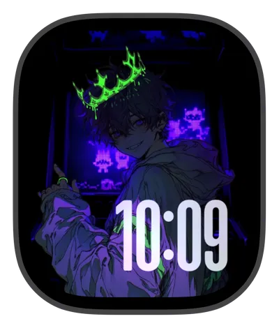 photo Apple Watch face — Neon King by Watch Lux