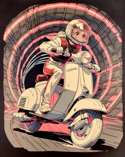live Apple Watch face — Neon Scooter by Watch Lux