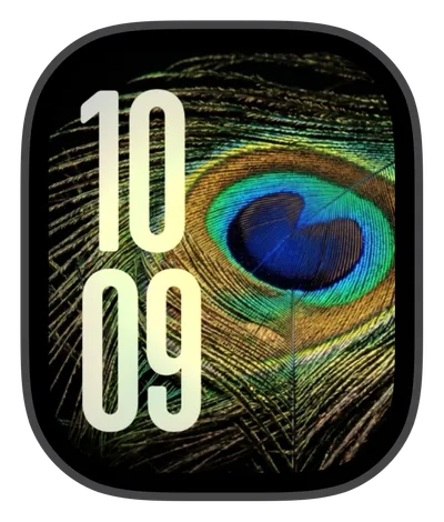 Premium Apple Watch face — Peacock Plume by Watch Luxe