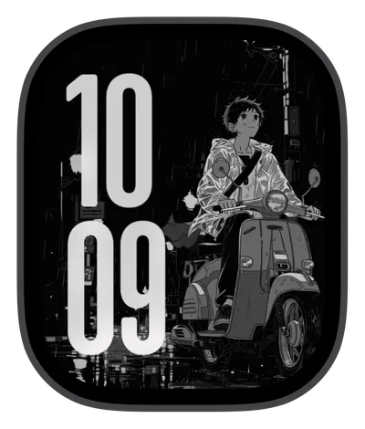 photo Apple Watch face — Rainy Ride BW by Watch Lux