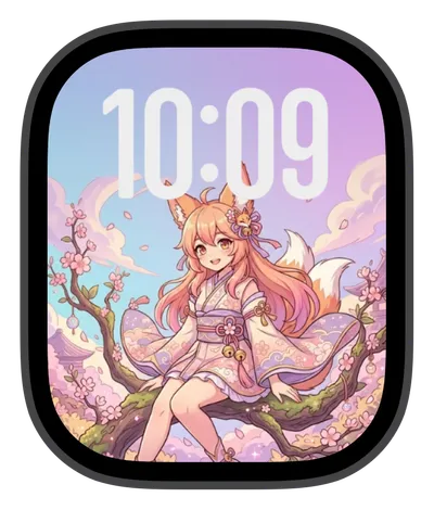 photo Apple Watch face — Sakura Kitsune by Watch Lux