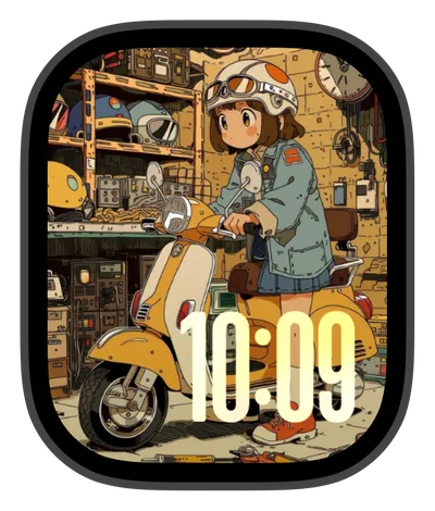 Anime Apple Watch face — Scoot Girl by Watch Lux