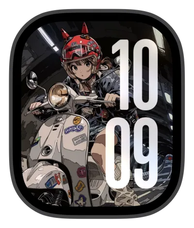 Anime Apple Watch face — Scooter Girl by Watch Lux