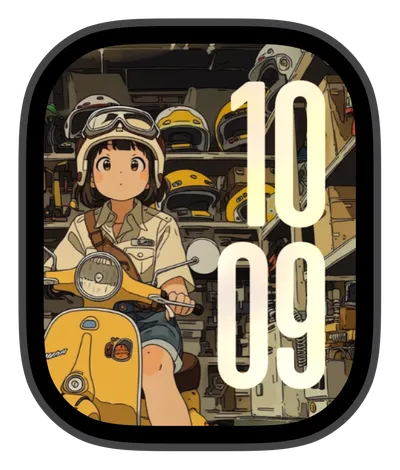 Anime Apple Watch face — Scootin Girl by Watch Lux