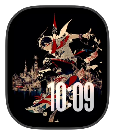 Anime Apple Watch face — Skate Night by Watch Lux