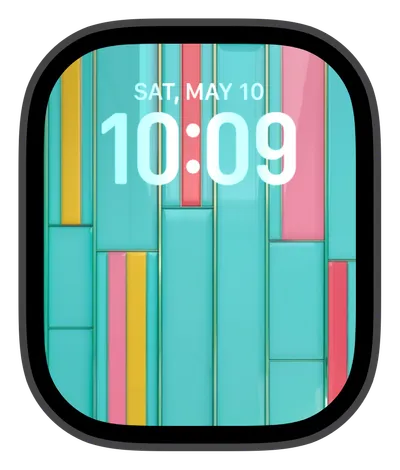 Blocks collection Apple Watch face — Teal Stripes by Watch Luxe