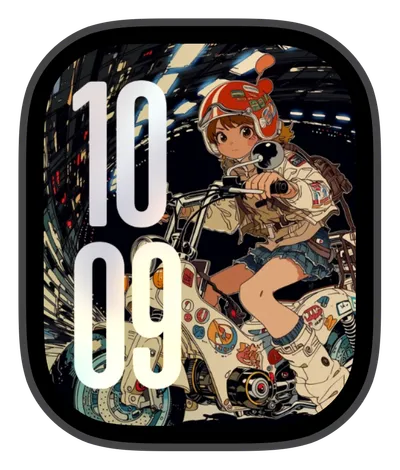 Anime Apple Watch face — Urban Rider by Watch Lux